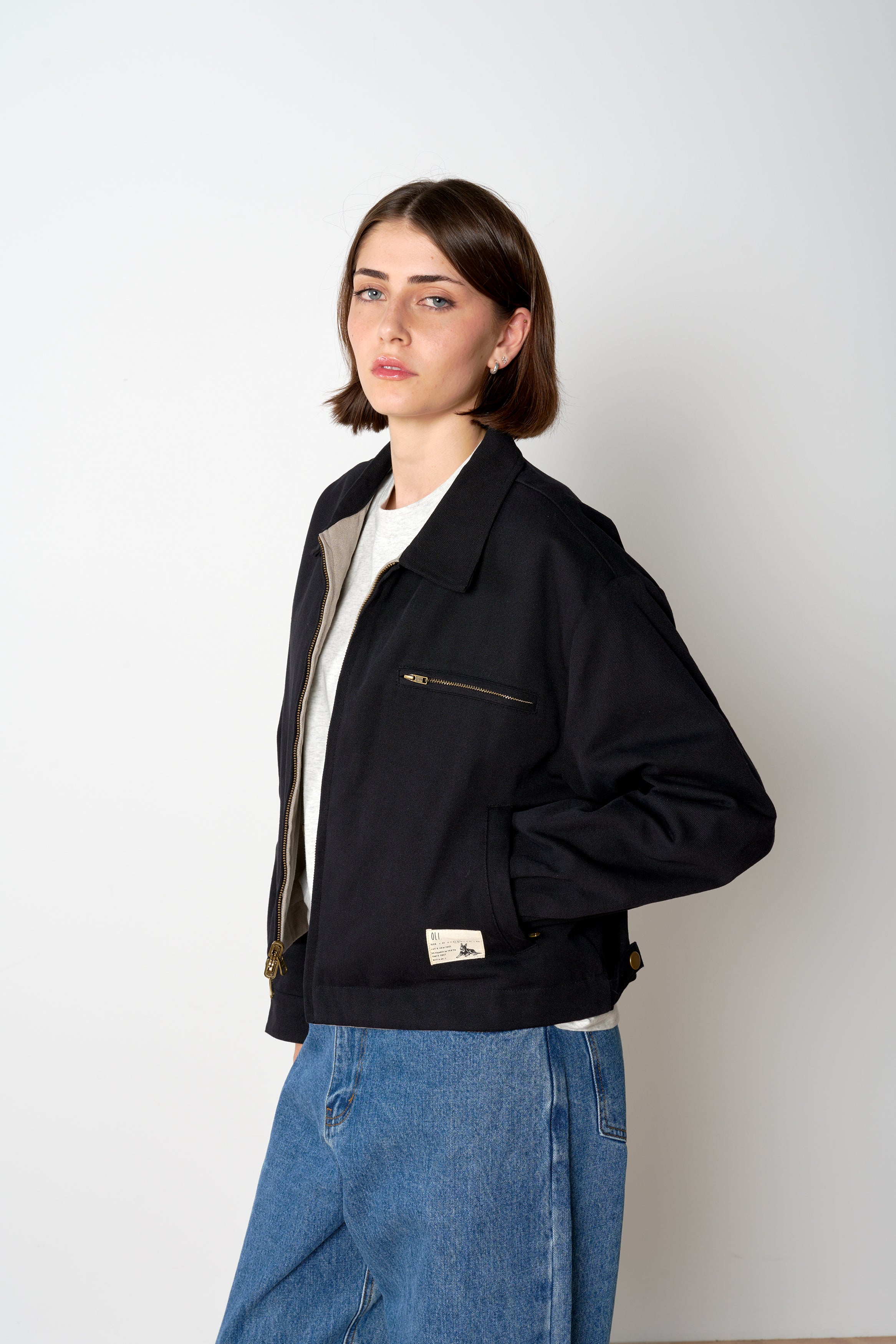 Cropped Reversible Kelpie Jacket - Black/Stone - Image 4