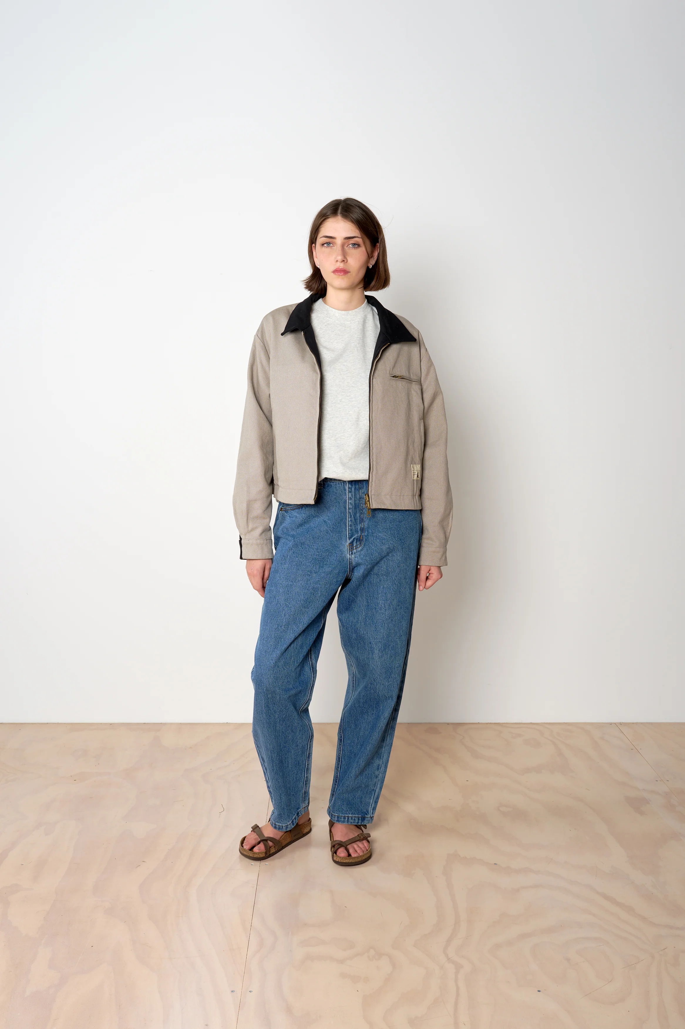 Cropped Reversible Kelpie Jacket - Black/Stone - Image 6