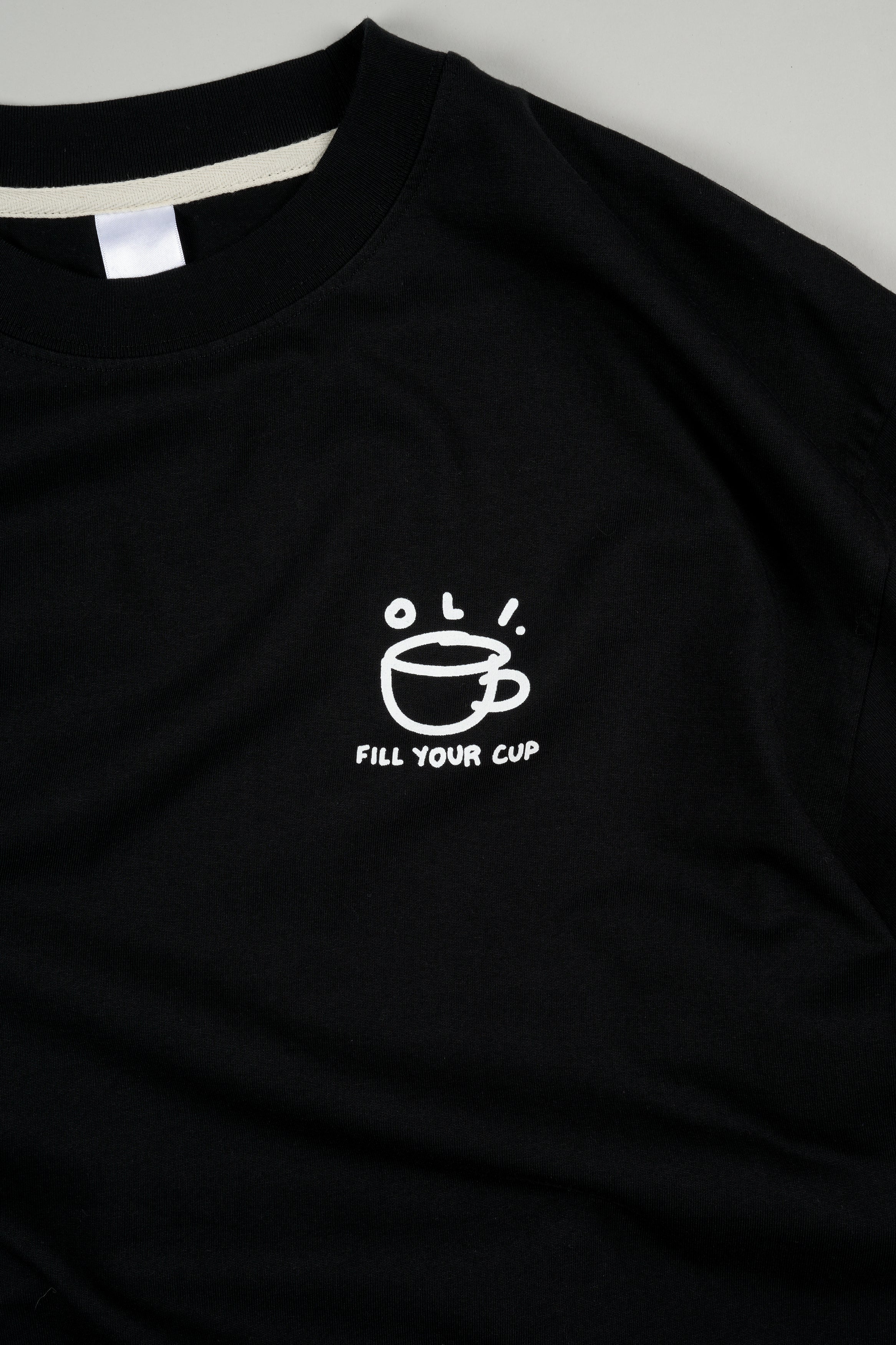Fill Your Cup Back Print T - Black - Image 4