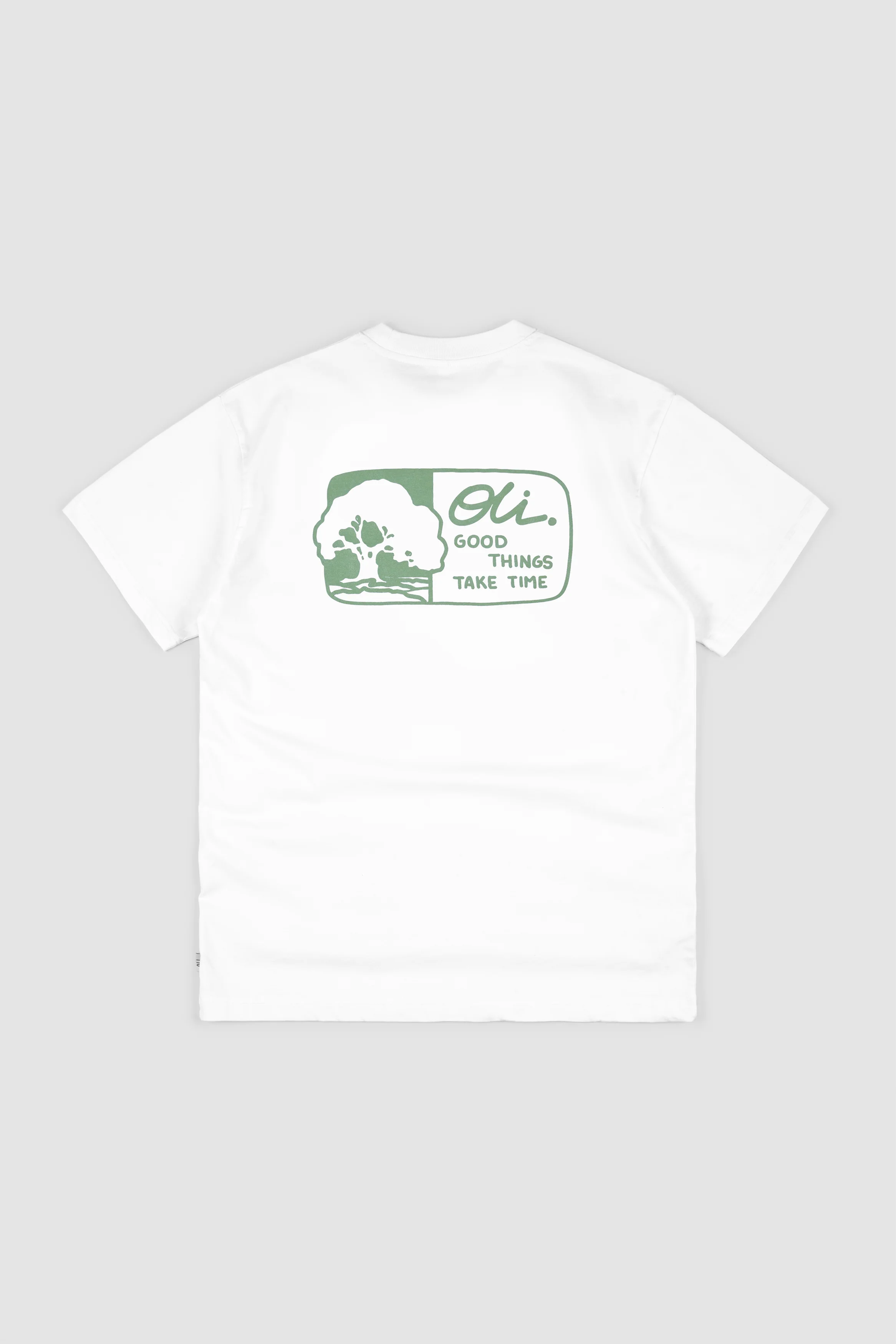 Good Things Take Time Back Print T - White
