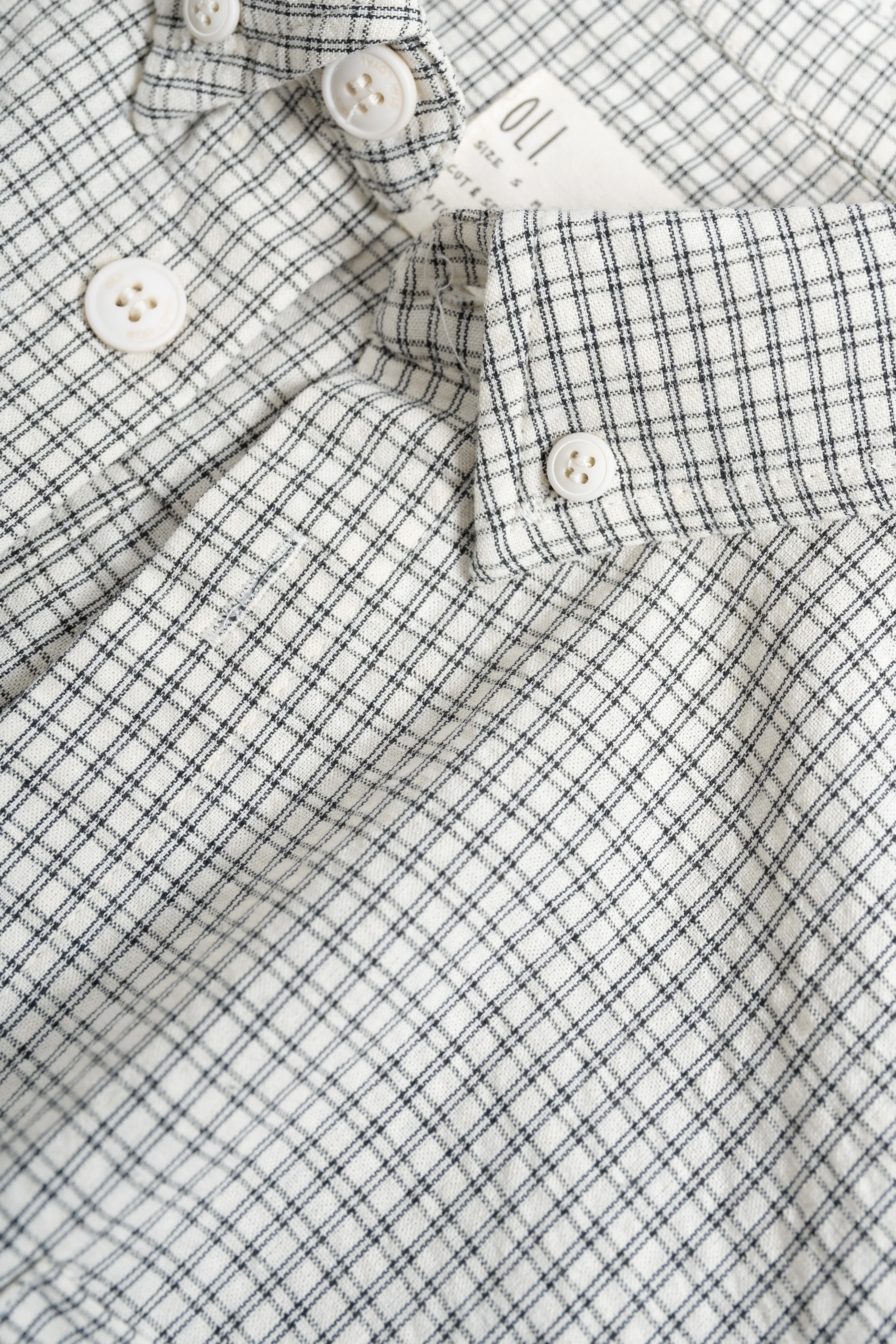 Grid Long Sleeve Button Up - Bone - Image 7