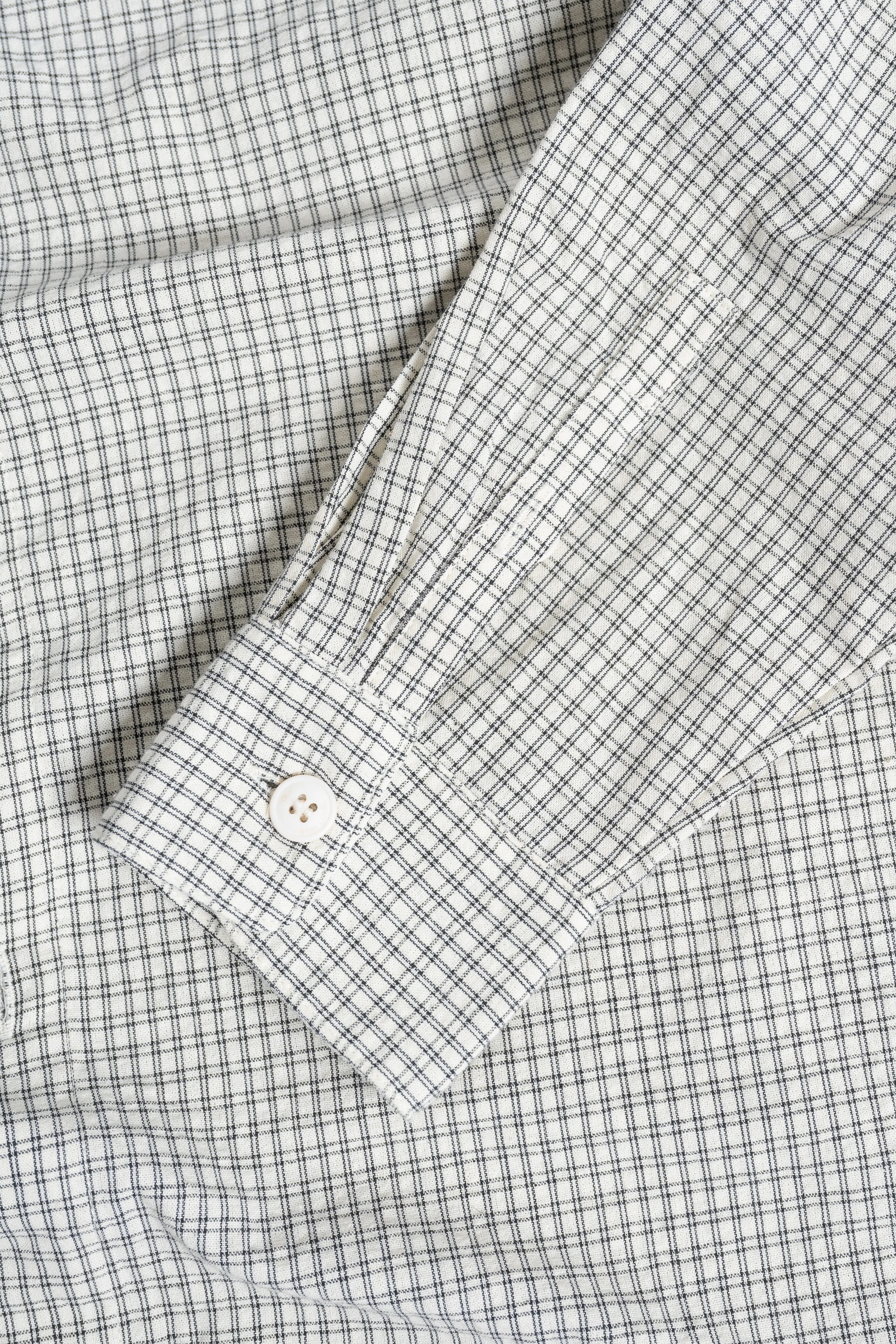 Grid Long Sleeve Button Up - Bone - Image 9