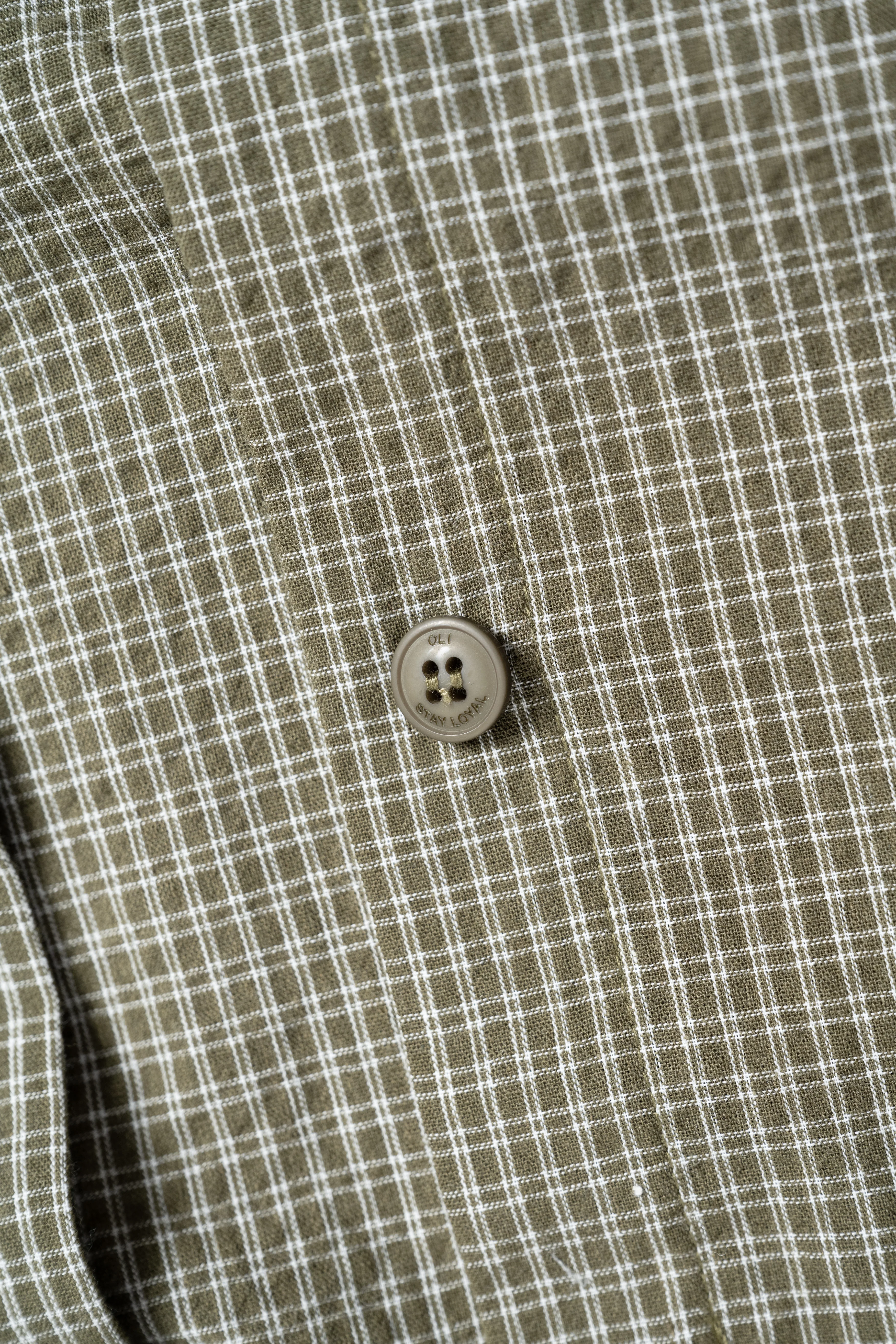 Grid Long Sleeve Button Up - Olive - Image 7