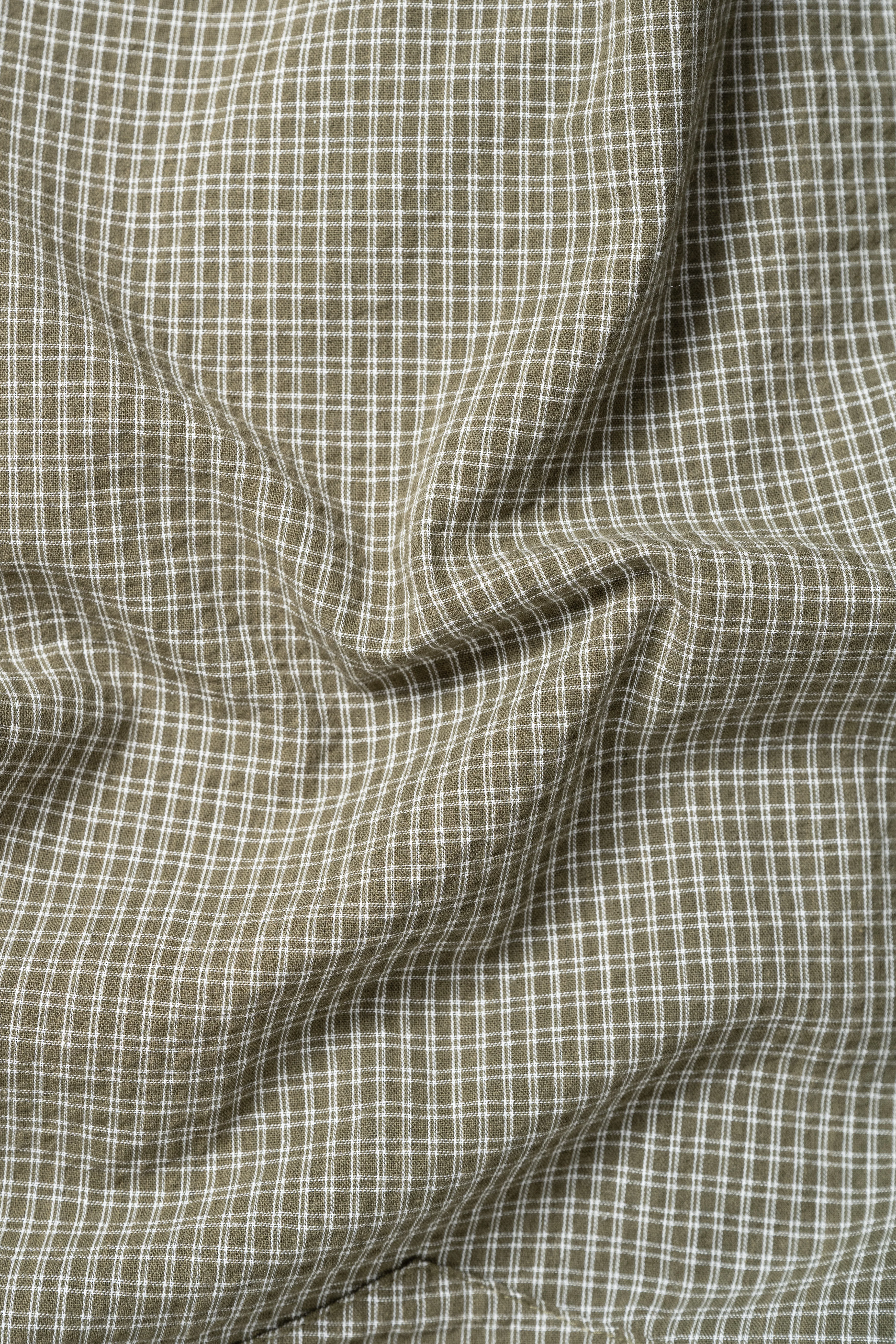 Grid Long Sleeve Button Up - Olive - Image 8
