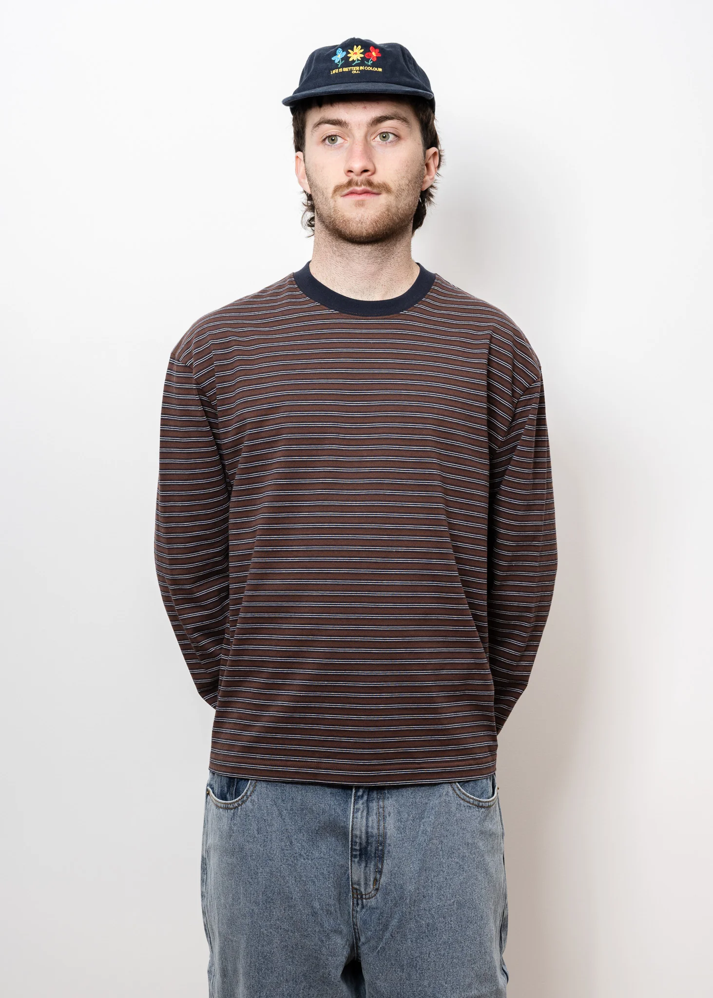 Jamie Stripe Long Sleeve T - Brown - Image 3