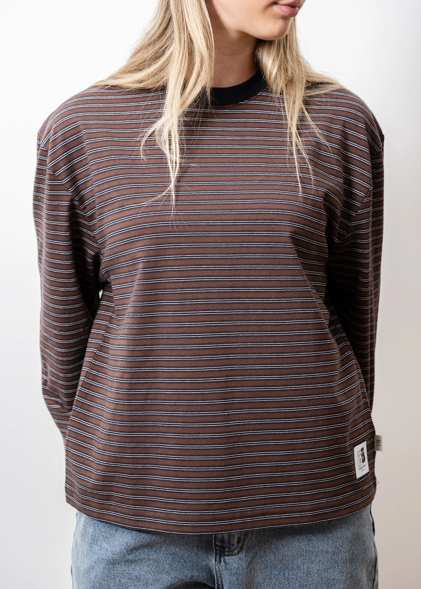 Jamie Stripe Long Sleeve T - Brown - Image 6