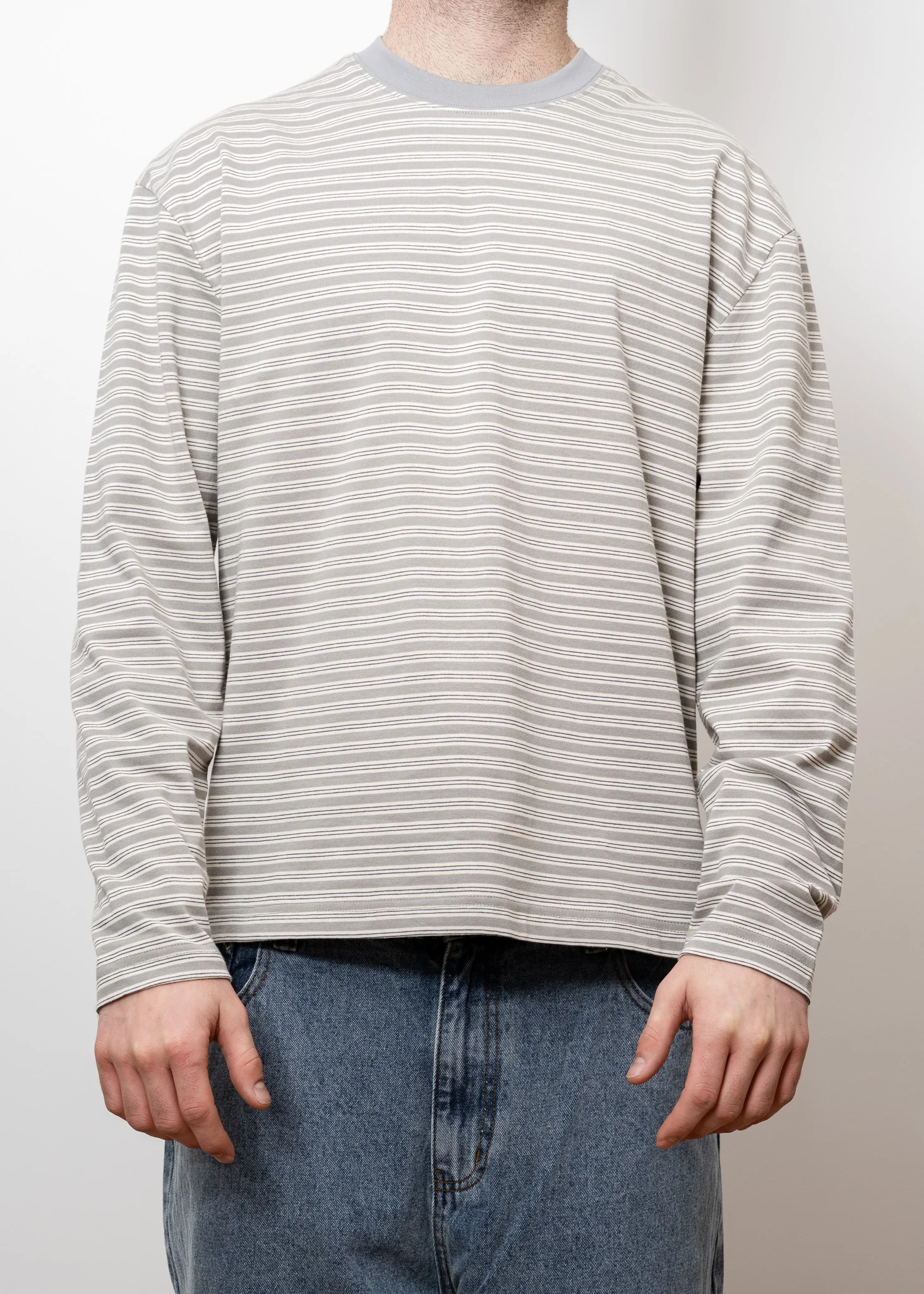 Jamie Stripe Long Sleeve T - Grey - Image 4