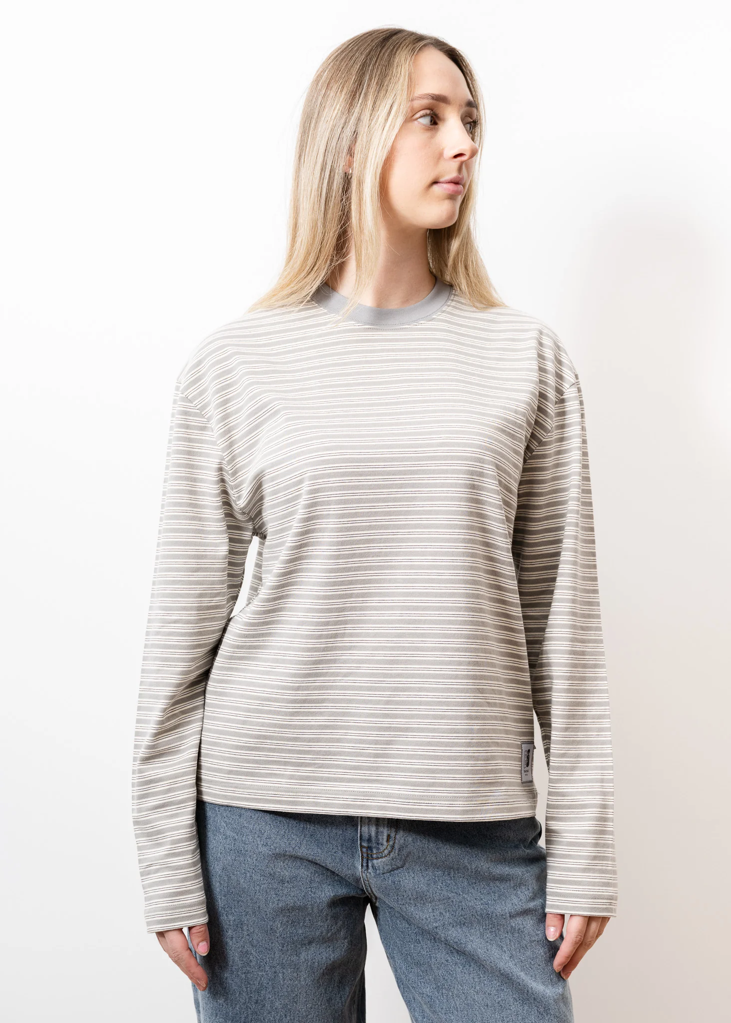 Jamie Stripe Long Sleeve T - Grey - Image 5