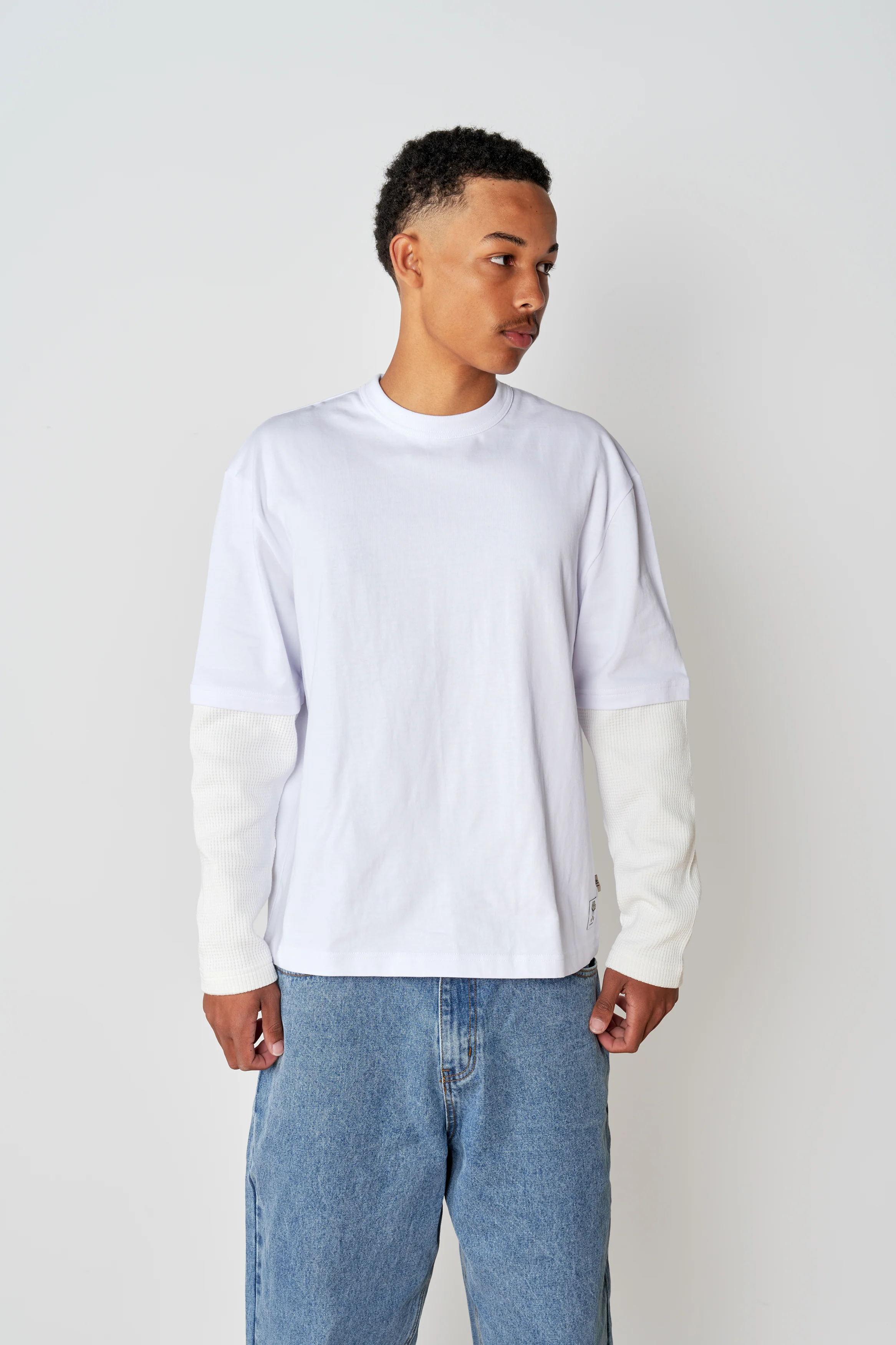 Layered Long Sleeve T - White - Image 3