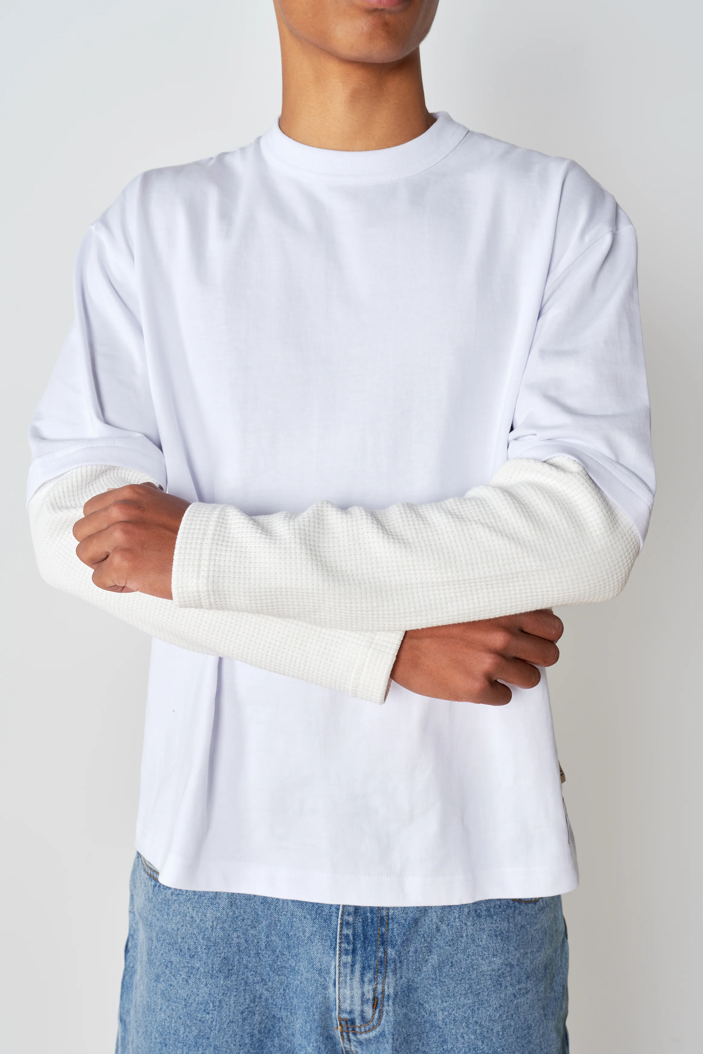 Layered Long Sleeve T - White - Image 4