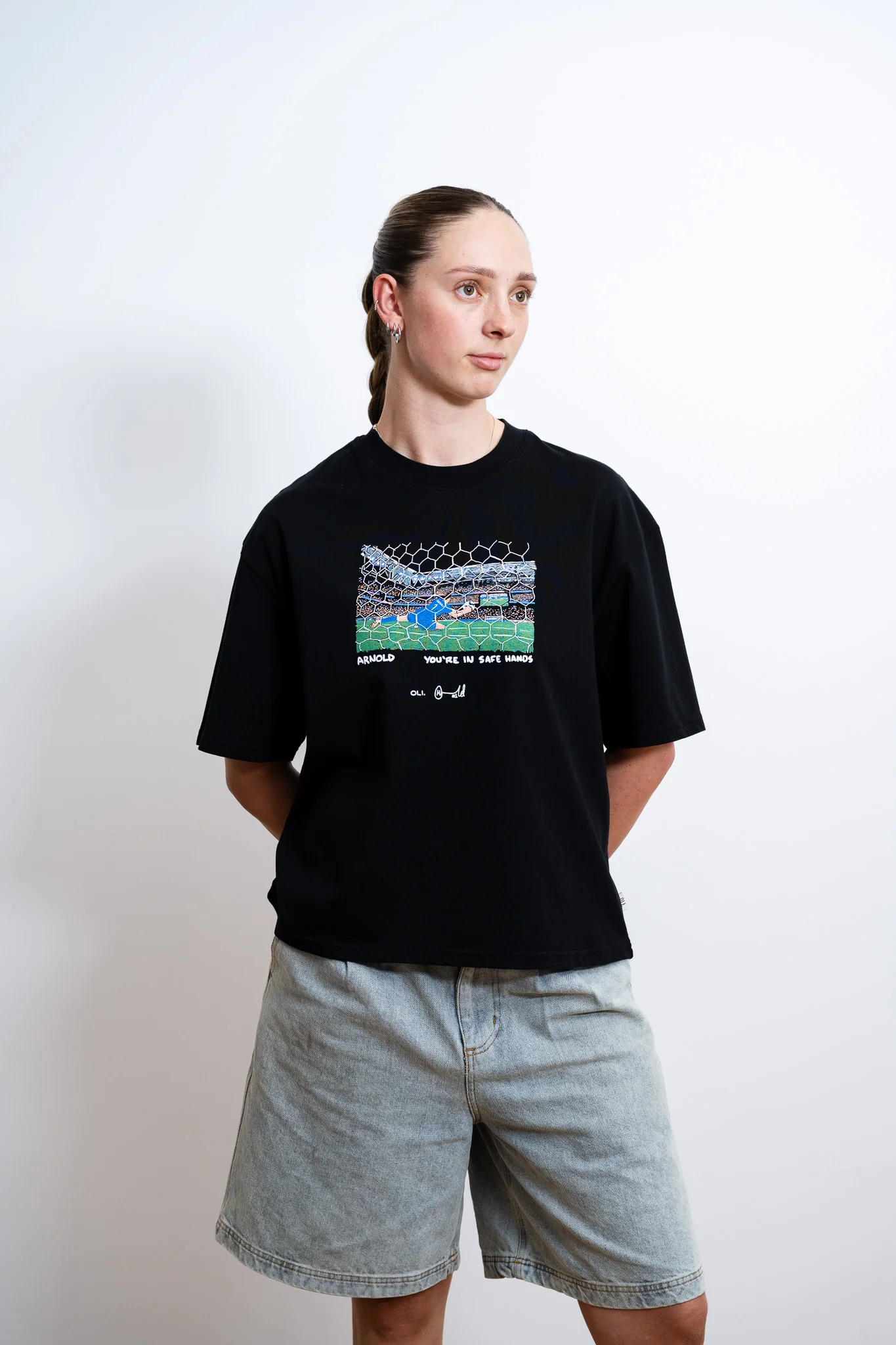 Oli x Arnold Collab Crop T - Black - Image 3