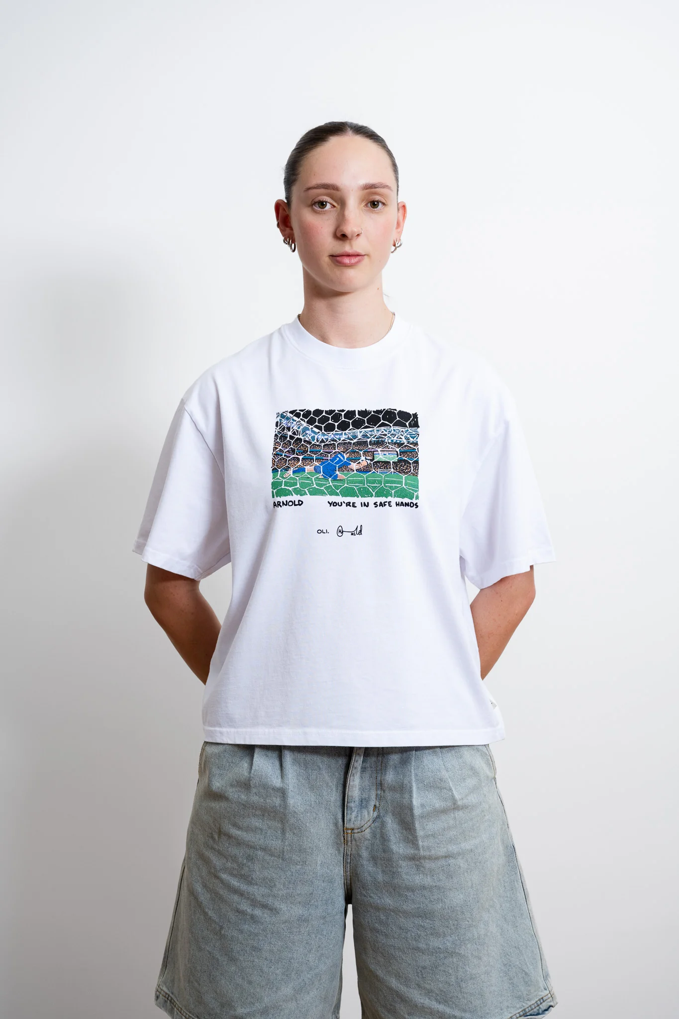 Oli x Arnold Collab Crop T - White - Image 3