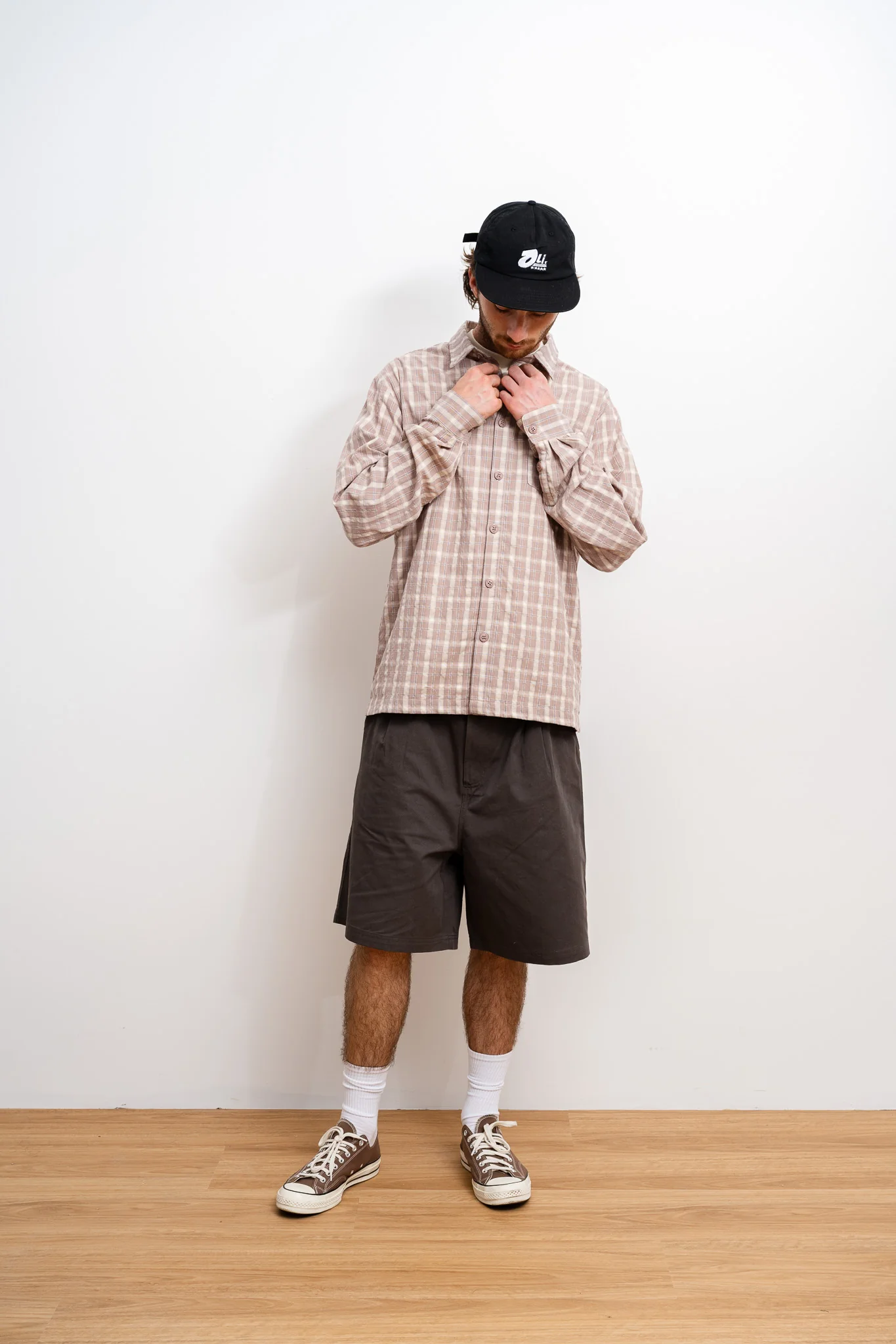Plaid Long Sleeve Button Up - Clay - Image 3