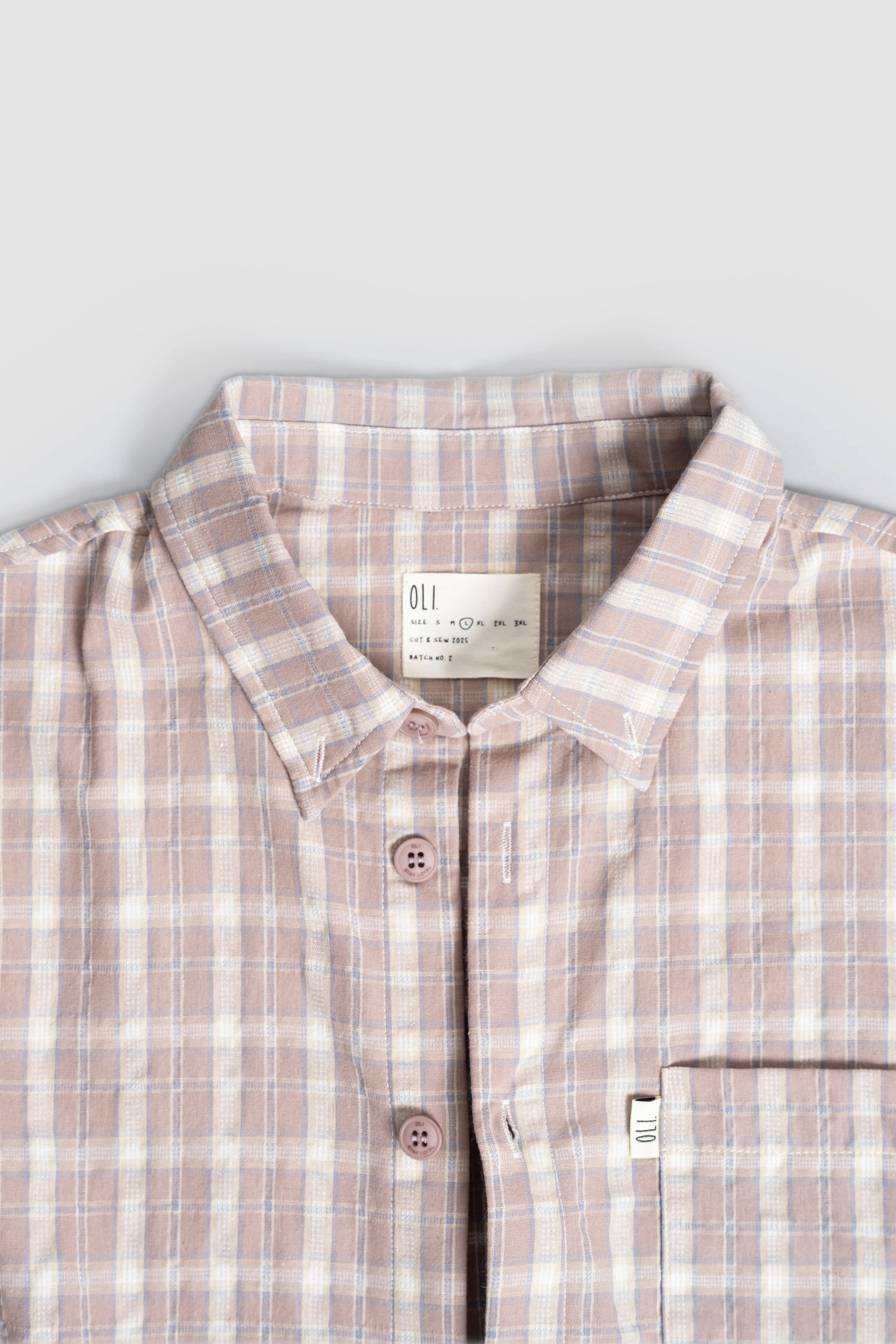 Plaid Long Sleeve Button Up - Clay - Image 5