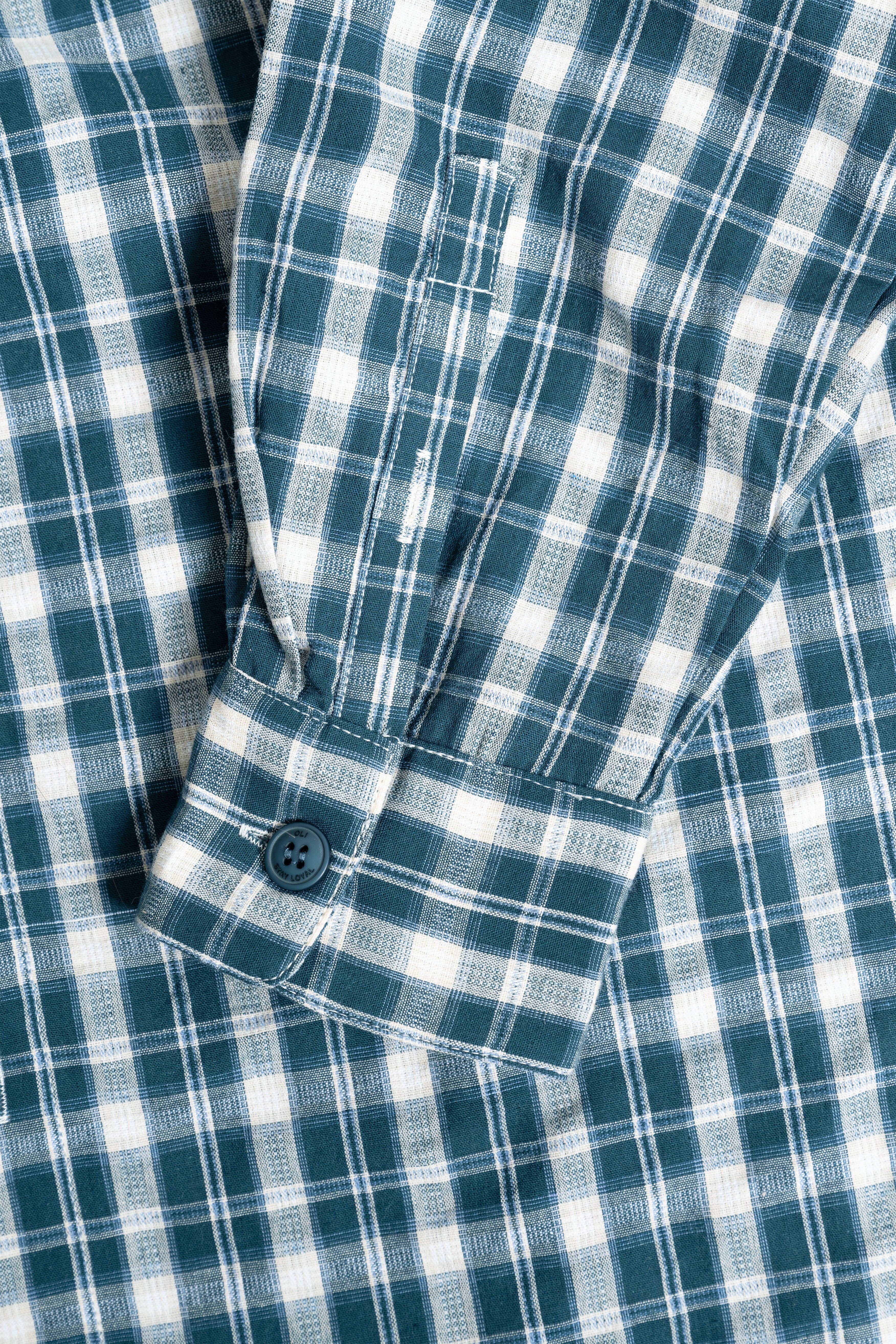 Plaid Long Sleeve Button Up - Teal - Image 10