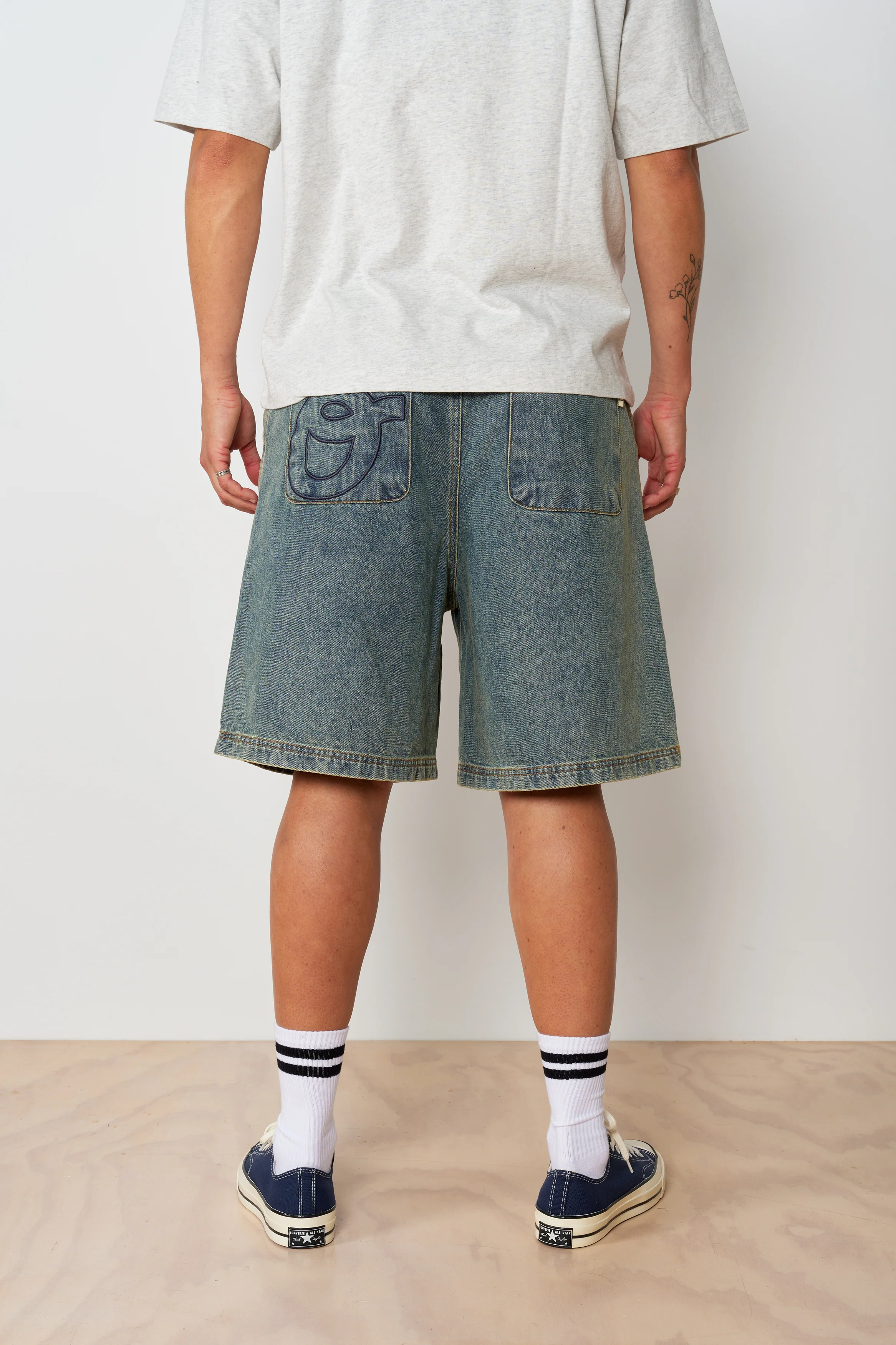 Pleated Denim Short - Coffee Wash - Image 5