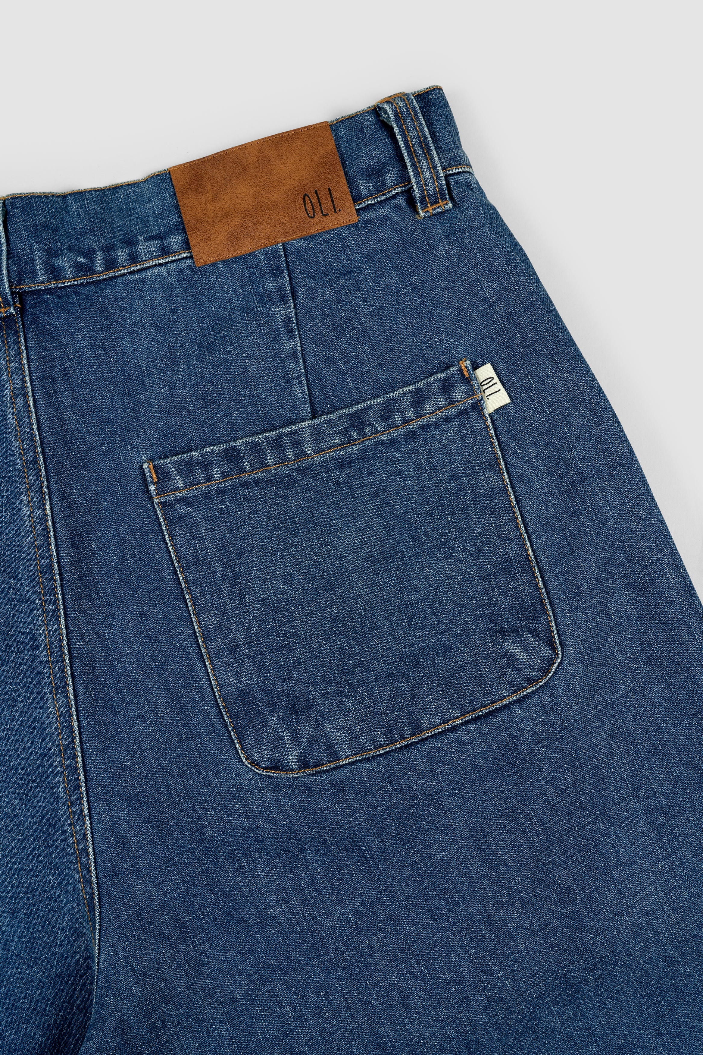 Pleated Denim Short - Indigo - Image 10