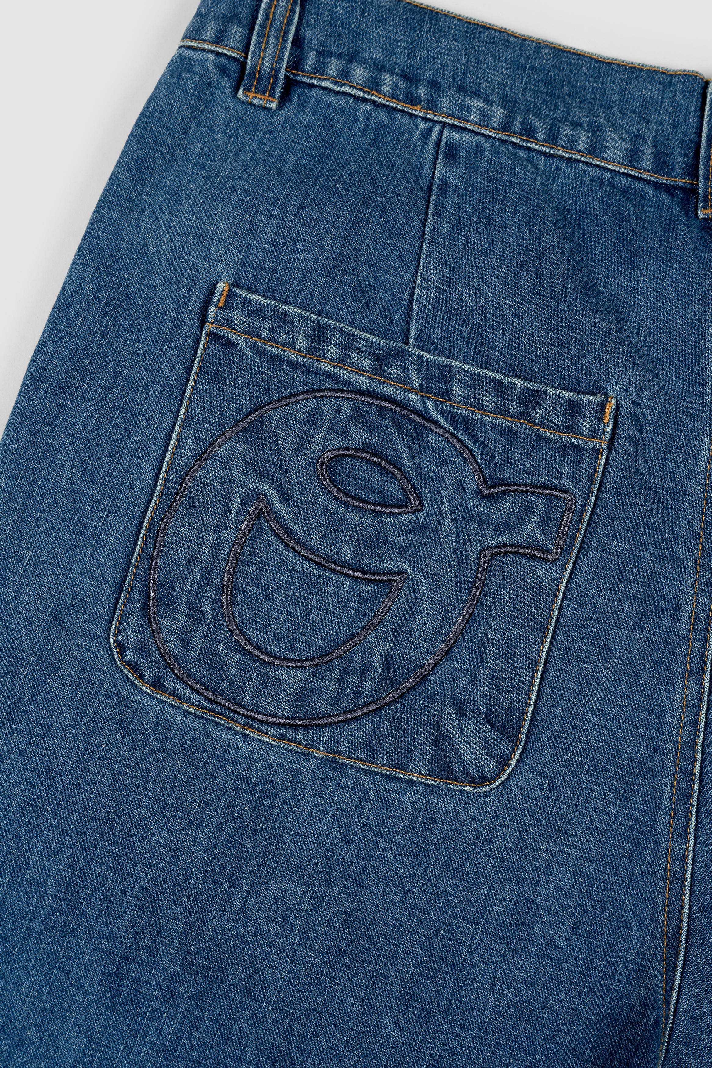 Pleated Denim Short - Indigo - Image 11