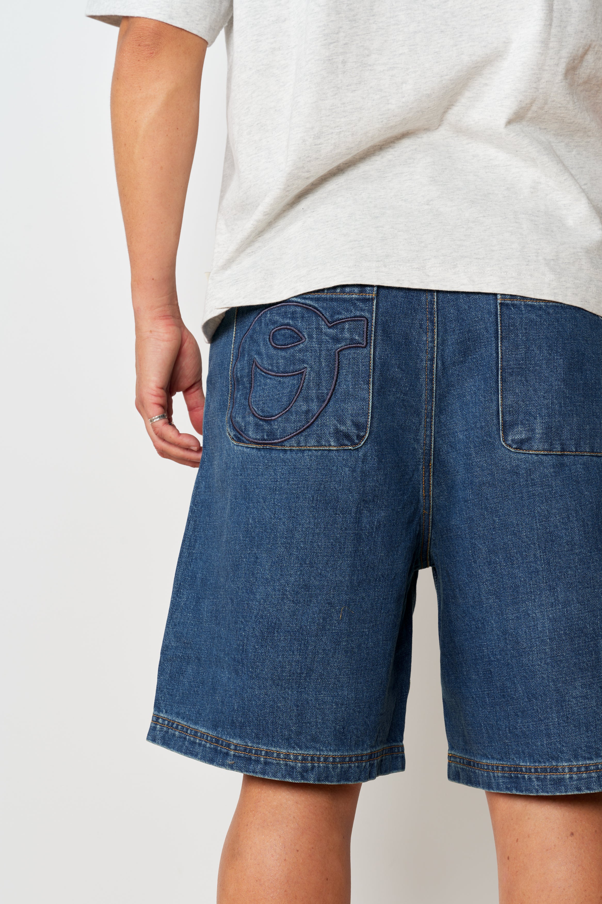Pleated Denim Short - Indigo - Image 5