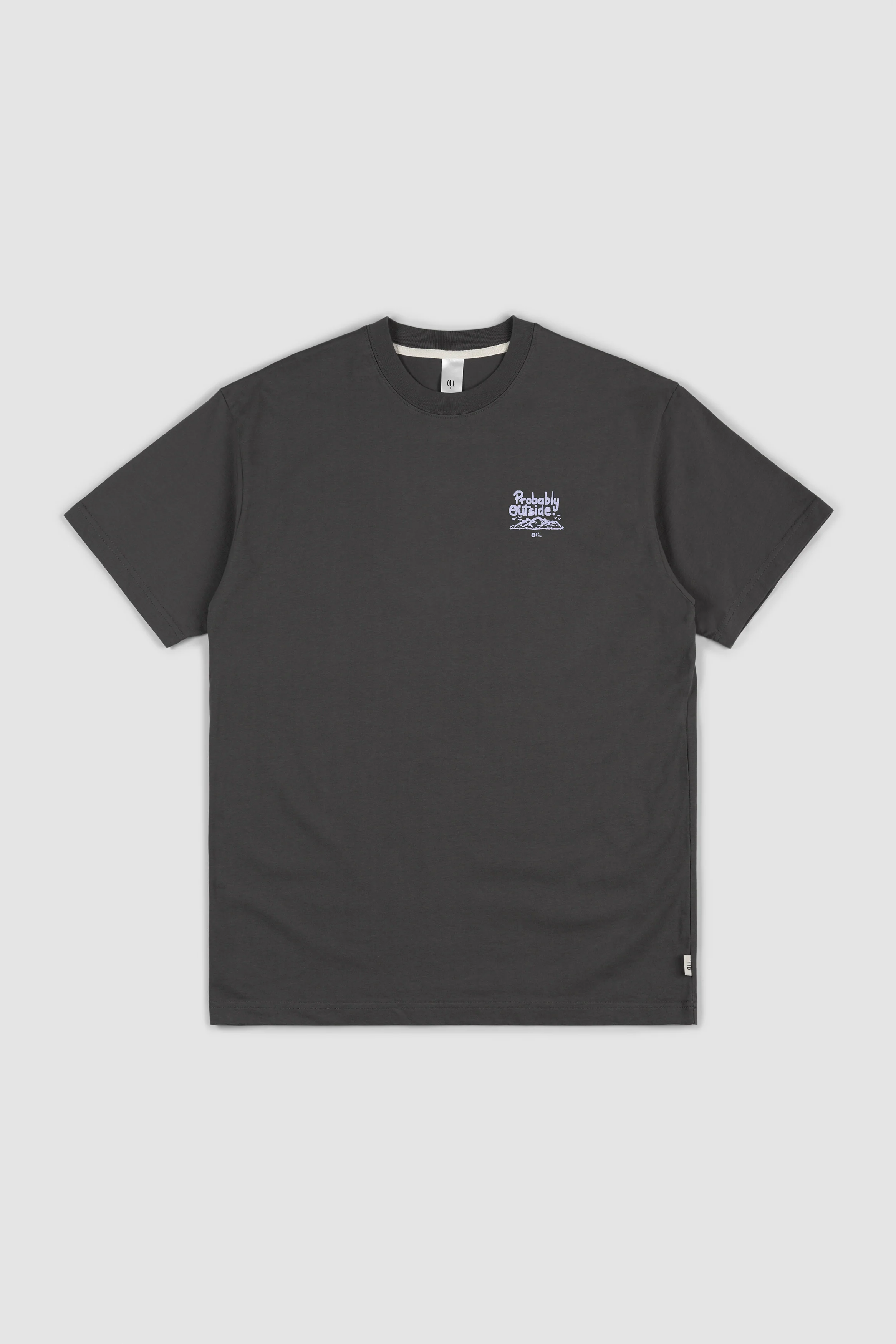 Probably Outside Back Print T - Coal - Image 6