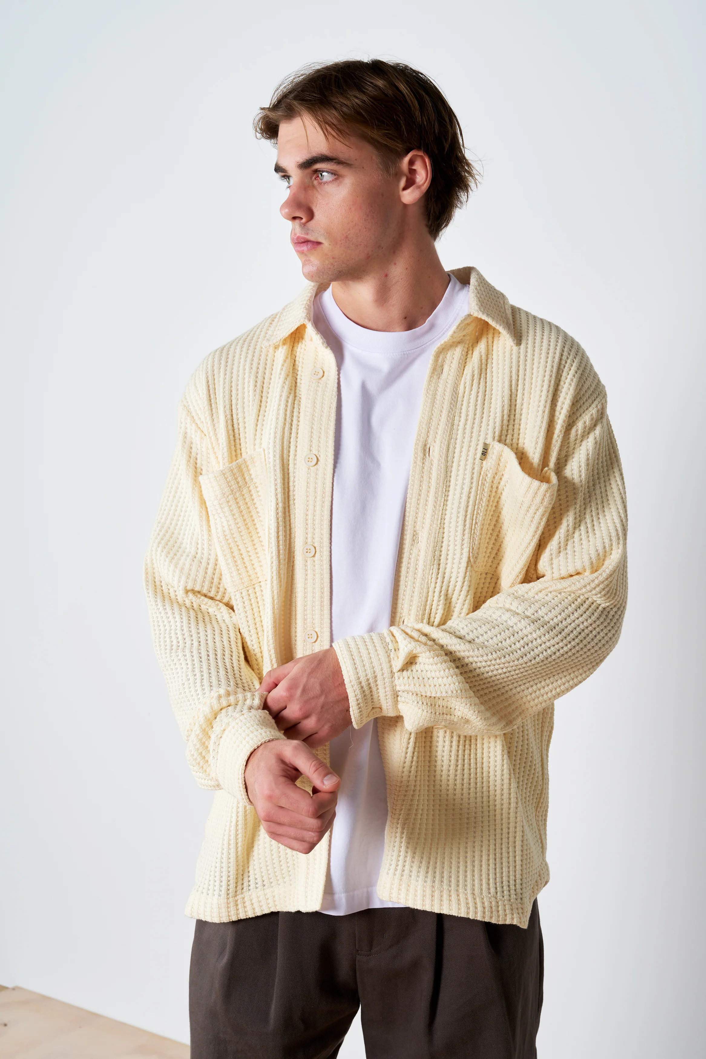 Waffle Button Up - Butter - Image 4